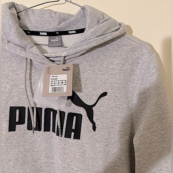 PUMA | Essentials Logo Women's Hoodie | light gray Heather | Size L | NWT - Picture 10 of 12